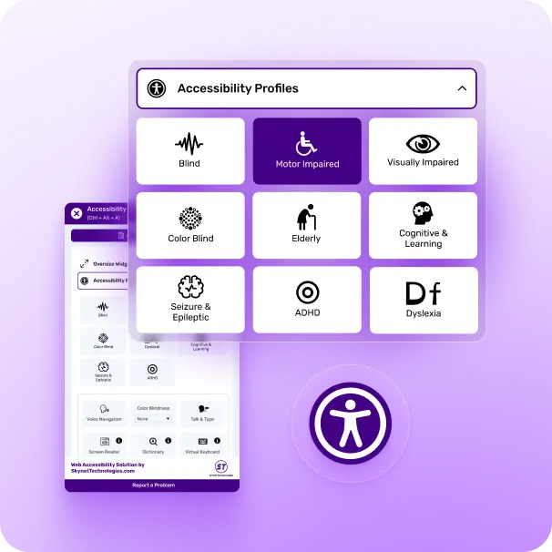 Website accessibility Solution for people with disabilities