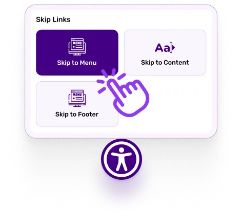 Skip Links interface allowing quick navigation to key sections of the page